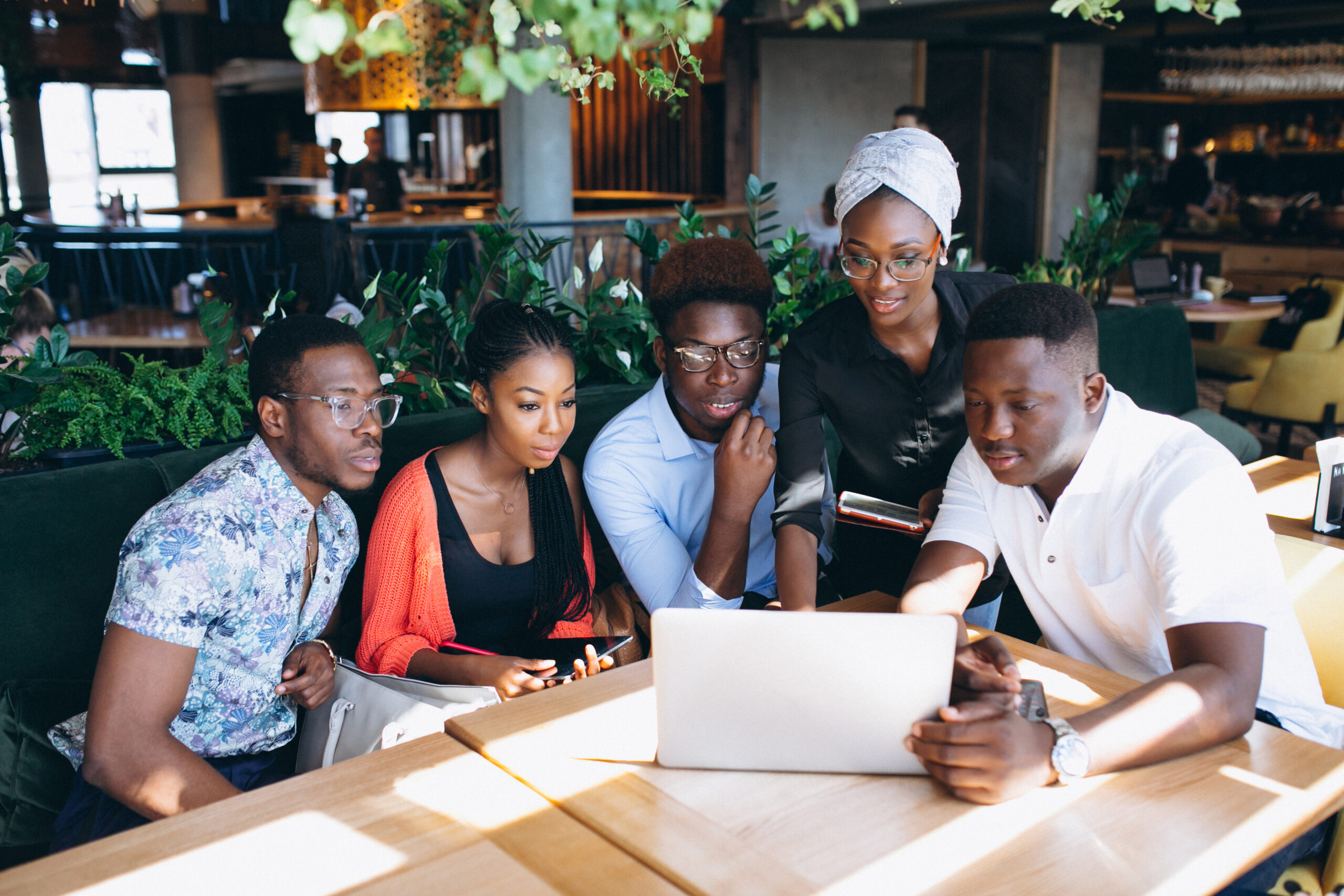 Group of afro americans working together Group of afro americans working together